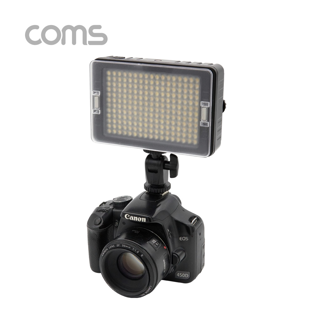 Coms 촬영 LED 플래시 라이트 / 램프 (플래쉬) / 204 LED / 지속광 / 색온도 2가지 커버제공