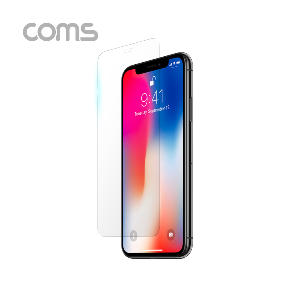 Coms 스마트폰 보호필름(강화유리) 투명, iOS Phone XS Max
