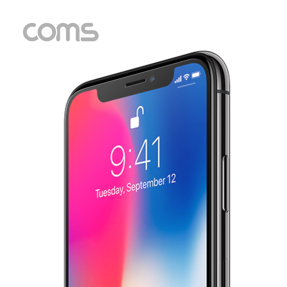 Coms 스마트폰 보호필름(강화유리) 투명, iOS Phone XS Max