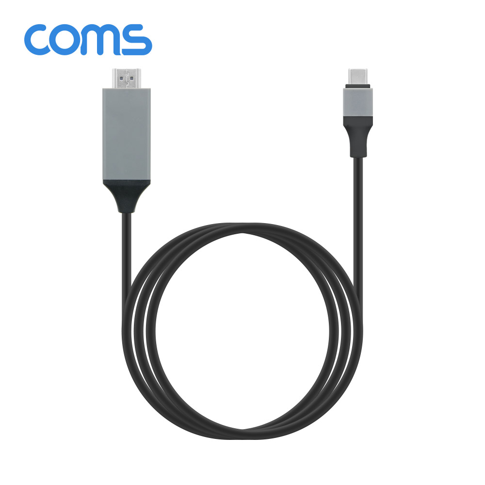 Coms USB 3.1 컨버터 케이블, 2M (Type C to HDMI 변환, 갤S8/S8 Plus/노트8/LG V30 전용, 검정)