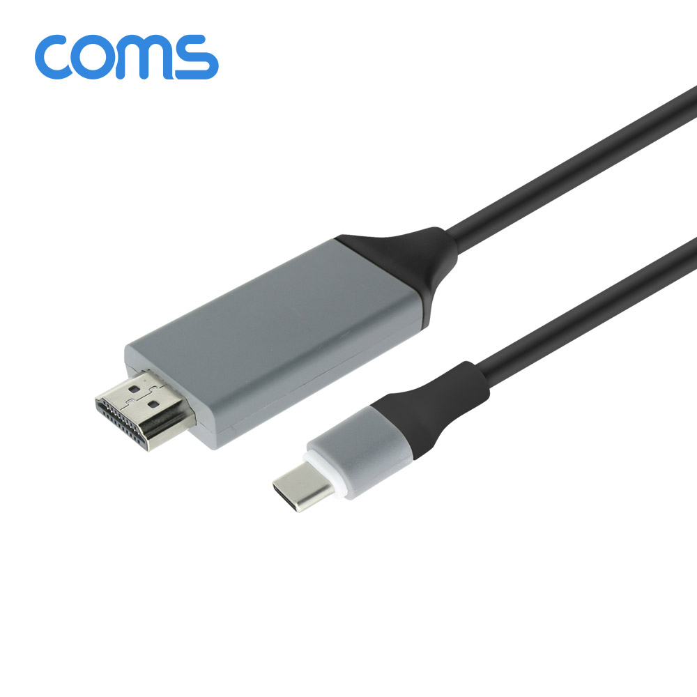 Coms USB 3.1 컨버터 케이블, 2M (Type C to HDMI 변환, 갤S8/S8 Plus/노트8/LG V30 전용, 검정)
