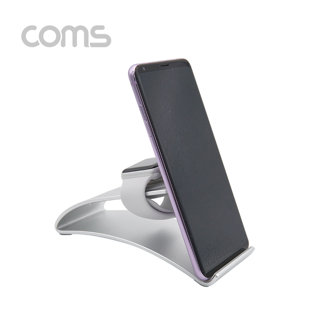 Coms 스마트폰 거치대, 탁상용(2 in 1) iOS 스마트폰/ iOS 스마트 워치 / 충전패드 이용가능