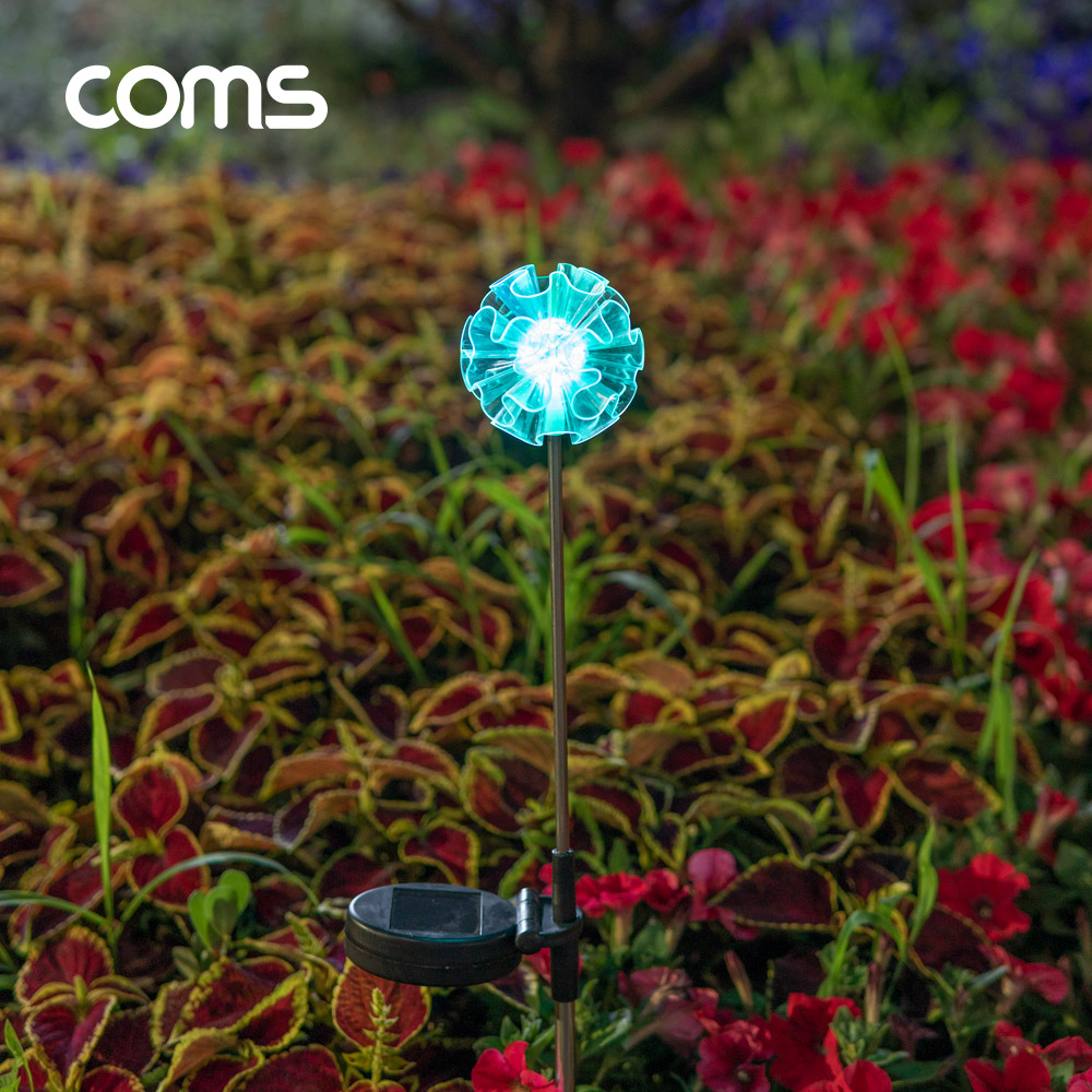 Coms 태양광 LED 정원등 / 꽃잎형 / 600mAh