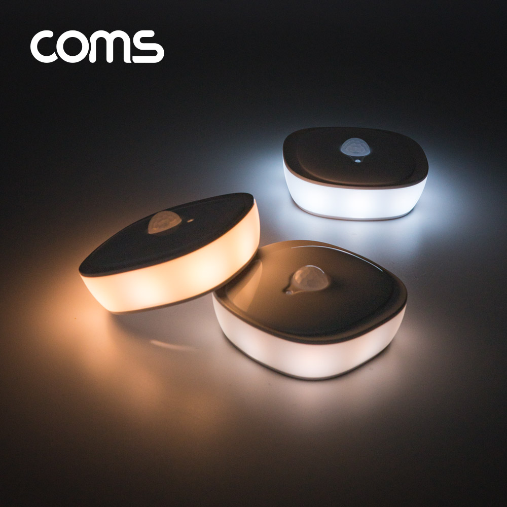 Coms LED 센서등/센서감지 램프 원형 4000K 주백색 (수동/자동 선택스위치) / ban1