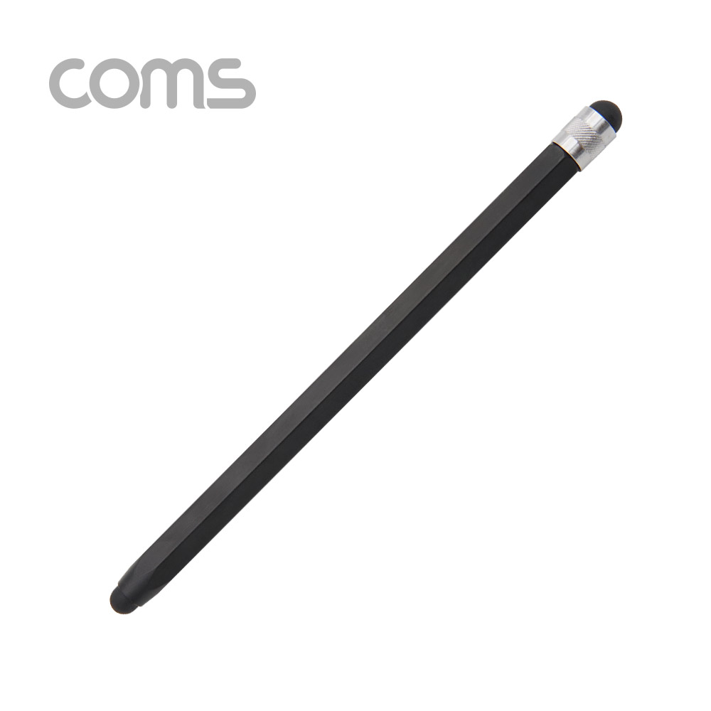 Coms 정전식 터치펜 6각 연필형 / 14cm / Black