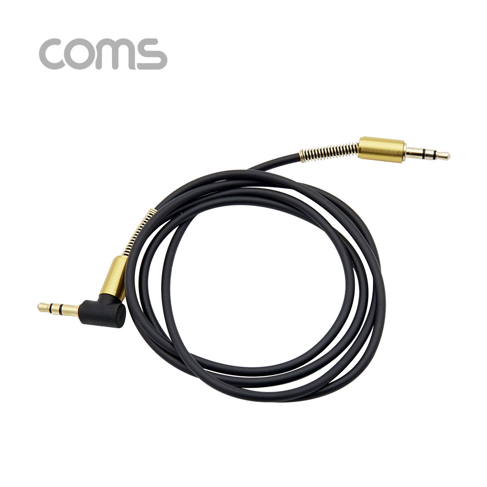 Coms AUX 케이블 (3극) 꺾임, Black