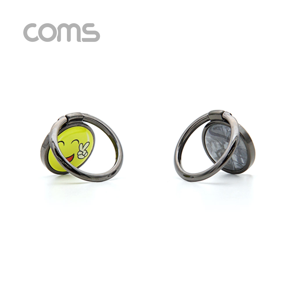 Coms 스마트폰 핑거링 / 링 홀더 / Black / 보석 은색