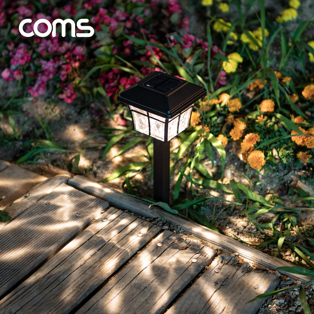 Coms 태양광 LED 정원등 / 웜화이트 / 900mAh