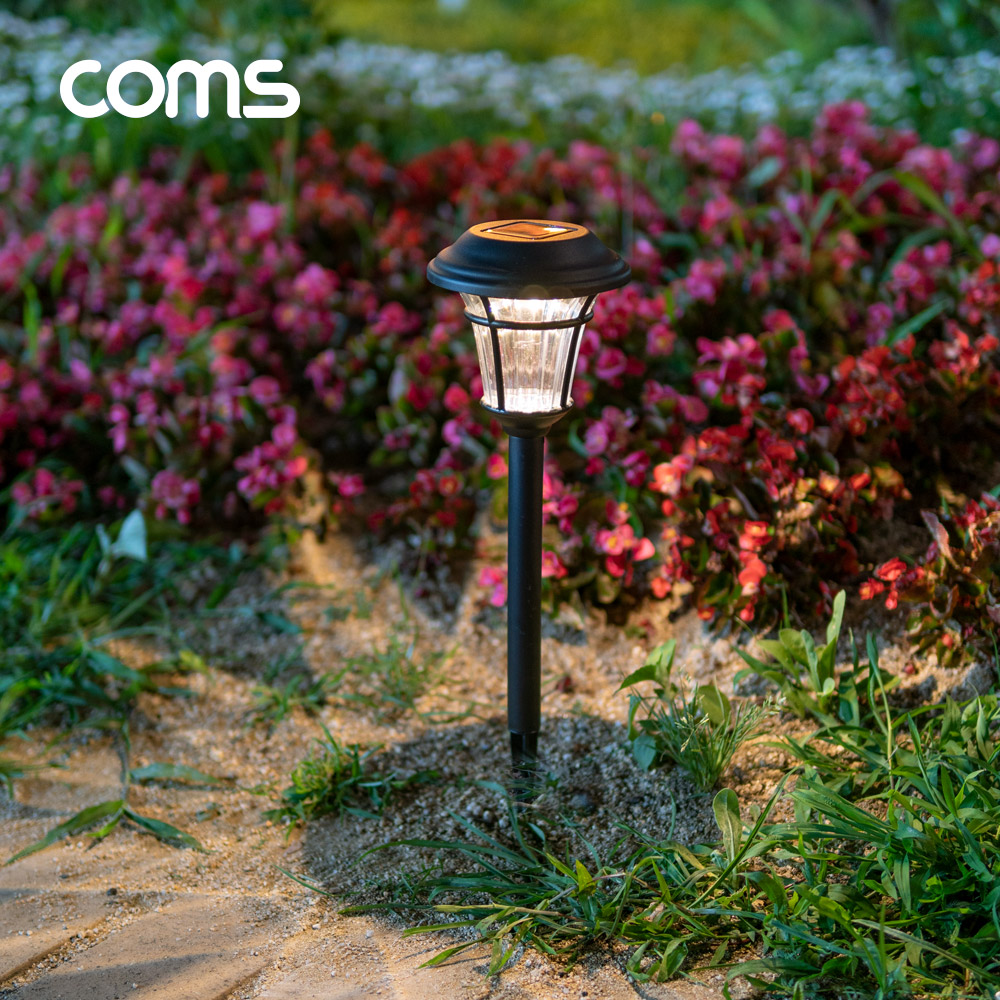 Coms 태양광 LED 정원등 / 원형 / 웜화이트 / 900mAh