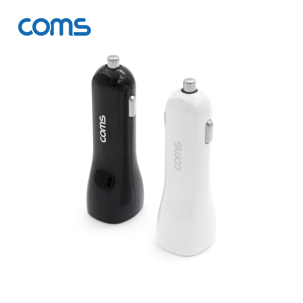 Coms 차량용 시가잭(시거잭) 고속충전기 Black (USB 3.1 Type C / 12V~24V / 45W / 퀄컴 QC 3.0)