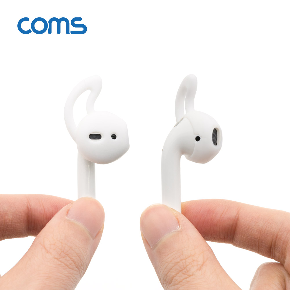 Coms 인이어 가이드 / 이어팟 이어팁 / 이어캡 / 이어후크 1Set(L/R) White