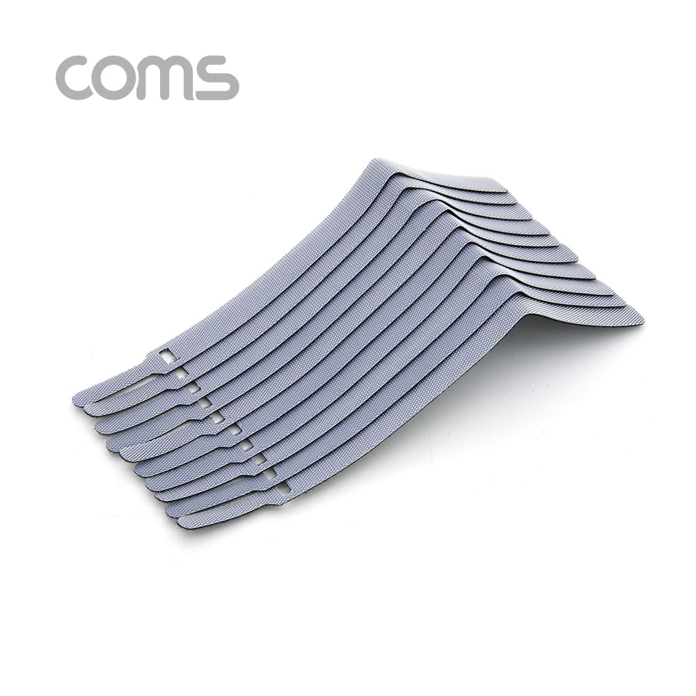 Coms 벨크로 타이 10pcs (중) / Gray / 케이블타이 / 200mm