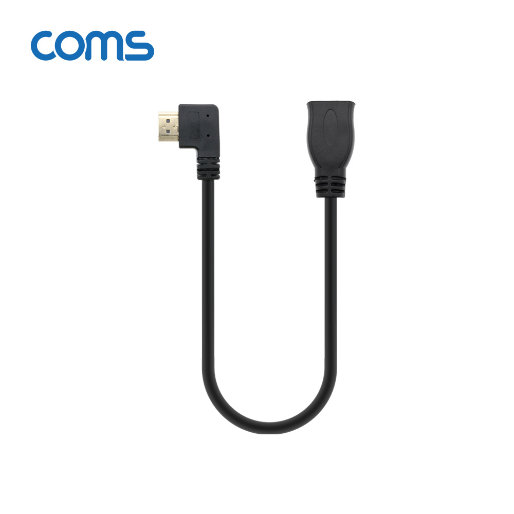 Coms HDMI 연장 일체형 젠더 (우향꺾임/꺽임 M, F) 30cm