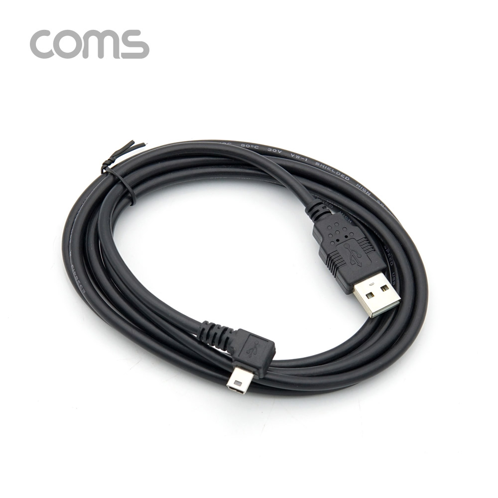 Coms Mini 5P 꺾임 케이블 2M / Mini 5P(M)/USB A(M)