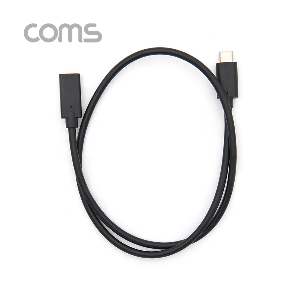 Coms USB 3.1(Type C) 케이블(M/F) / 연장 / 60cm / Black