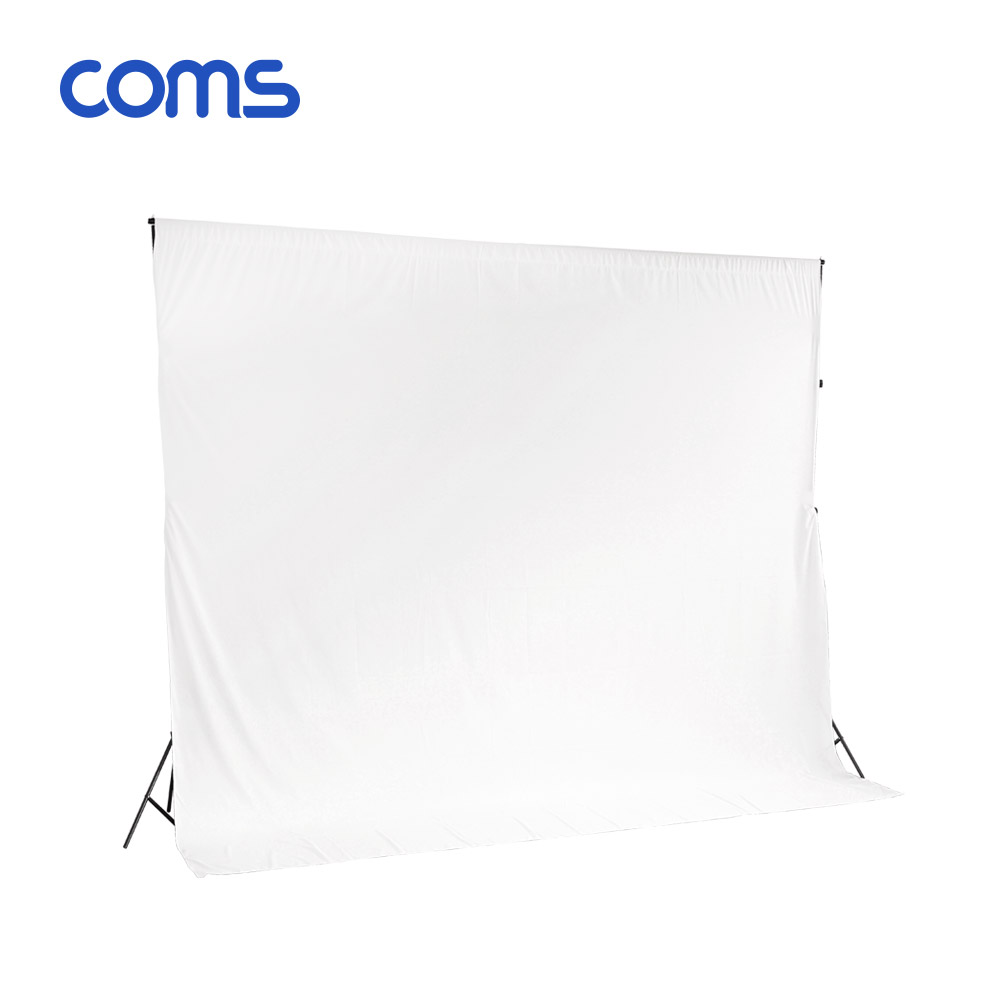 Coms 스튜디오 촬영 거치대 + 배경천 세트 / 3m x 3m / 화이트