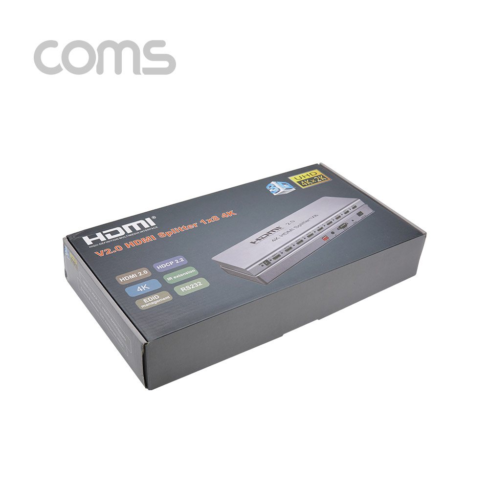 Coms HDMI 분배기(1:8) 4K(3840 X 2160 @60Hz) 지원