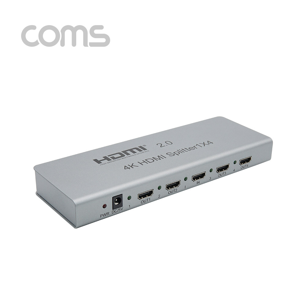 Coms HDMI 분배기(1:4) 4K(3840 X 2160 @60Hz) 지원