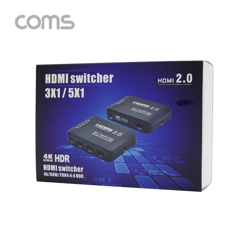Coms HDMI 선택기(5:1) 4K / HDMI 2.0 / 리모콘