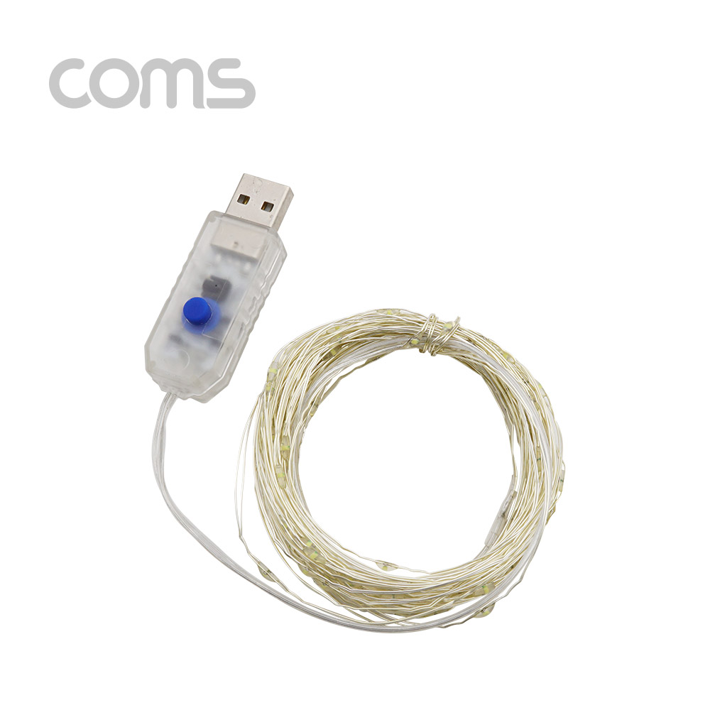 Coms USB LED 케이블 Yellow - 속도/밝기 조절 리모콘 / 와이어 조명