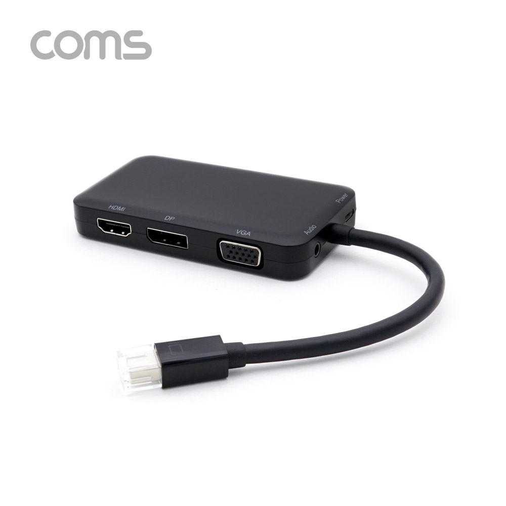 Coms 디스플레이 포트(Mini) 컨버터 4 in 1 / Mini DP to VGA/HDMI/DP/DVI/Audio/Micro 5p