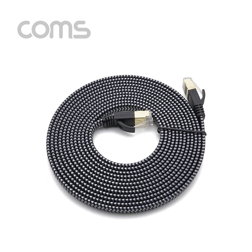Coms 랜케이블(Direct/Cat#7/플랫형) - 3M / Black