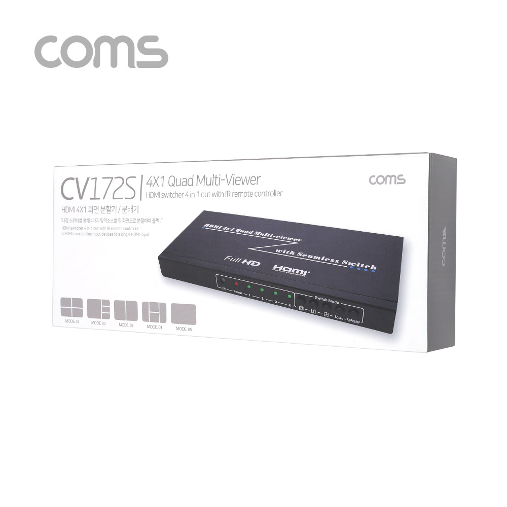 Coms HDMI 화면 분할기(4x1) / 분배기