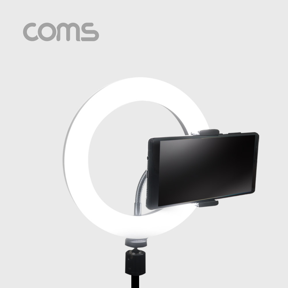 Coms LED 라이트 링형(8형) / 원형 램프 / 개인방송용 조명 / USB 전원 / 20cm / 삼각대포함