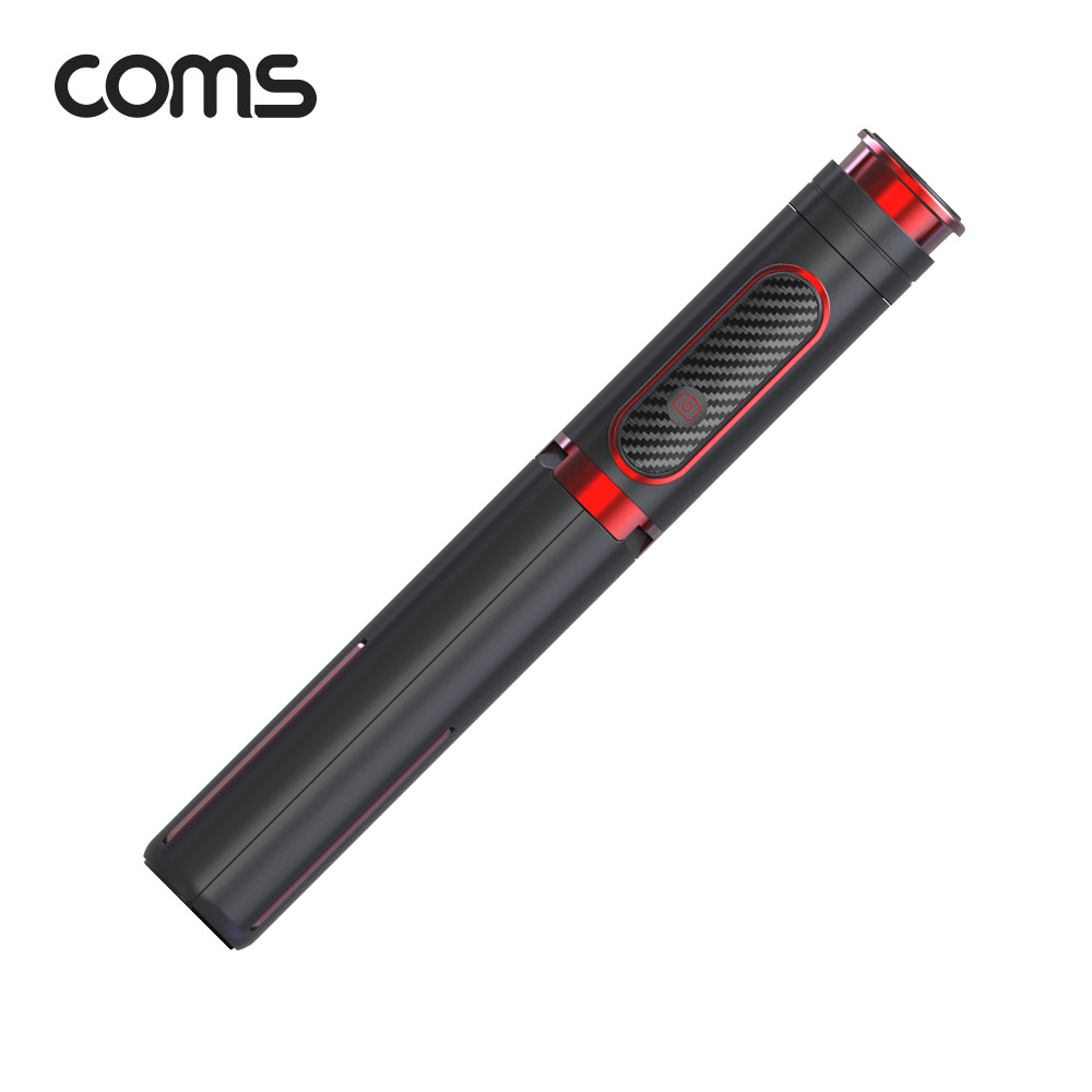 Coms 셀카봉 삼각대 블루투스 무선 리모컨 일체형 Black, 액션캠/미러리스 호환 마운트 내장
