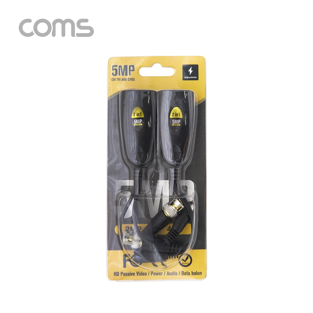 Coms BNC 리피터(Balun), CCTV신호연장/5MP / UTP 포트/DC전원, CVI/TVI/AHD/CVBS