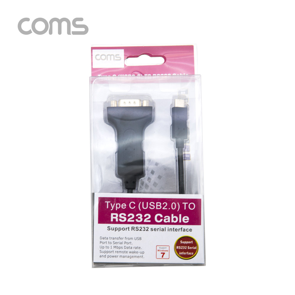 Coms 스마트폰 시리얼 케이블 / Type C(USB 1.1) to RS232 / 20cm