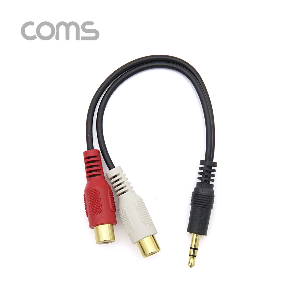 Coms 스테레오/RCA (2선) 케이블 (3.5 ST M/2RCA F), 10cm