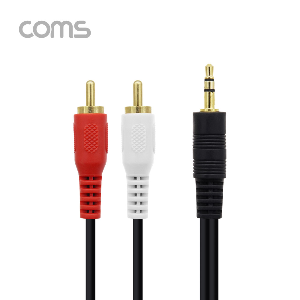 Coms 스테레오/RCA(2선) 케이블 (3.5 ST M/2RCA M) 5M