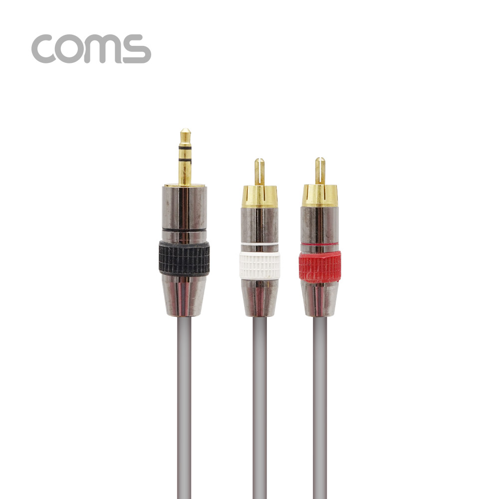 Coms 스테레오/RCA(2선) 고급형 케이블 (3.5 ST M/2RCA M) 10M