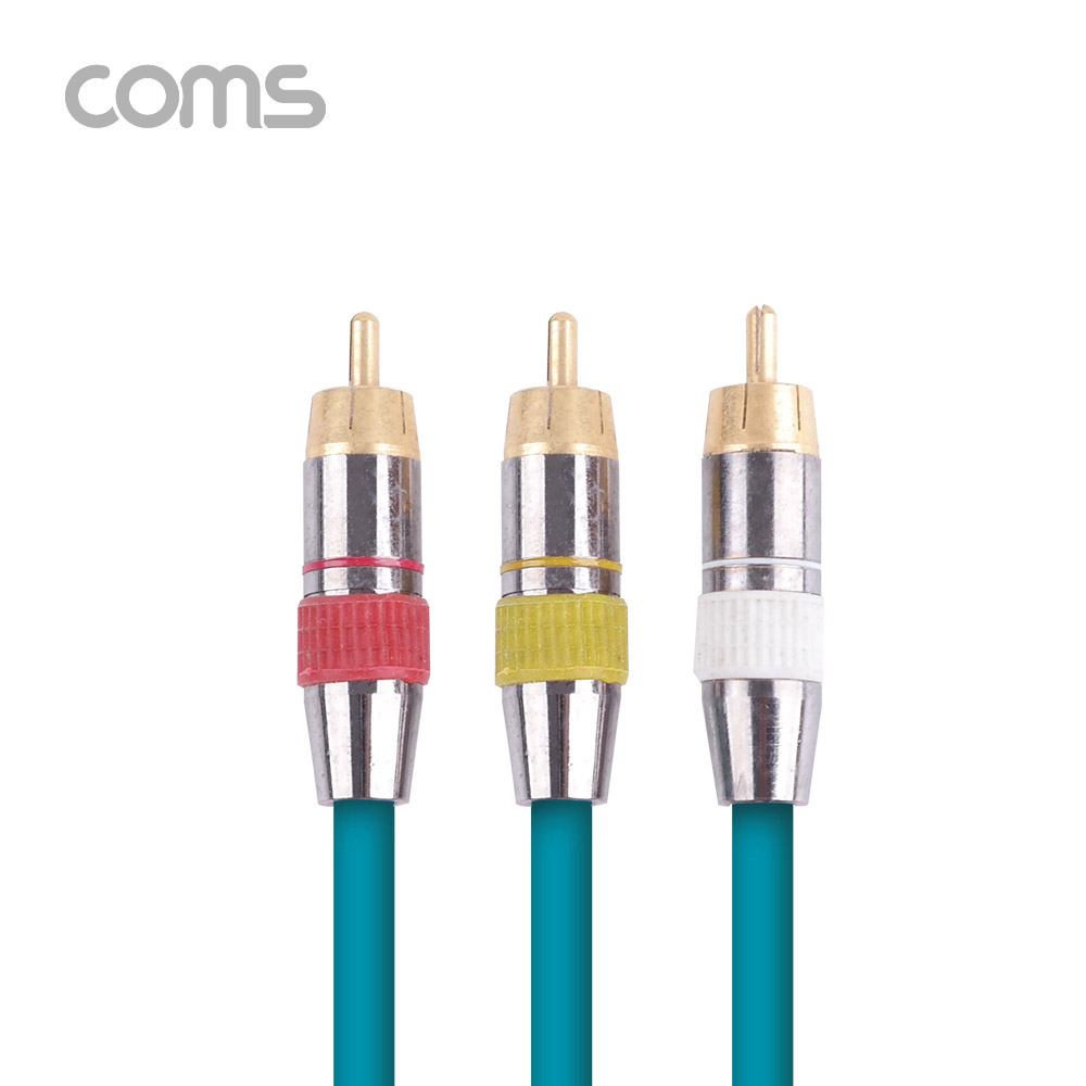 Coms RCA 케이블(3선/고급) / 24K Gold / 5M / Dark Green