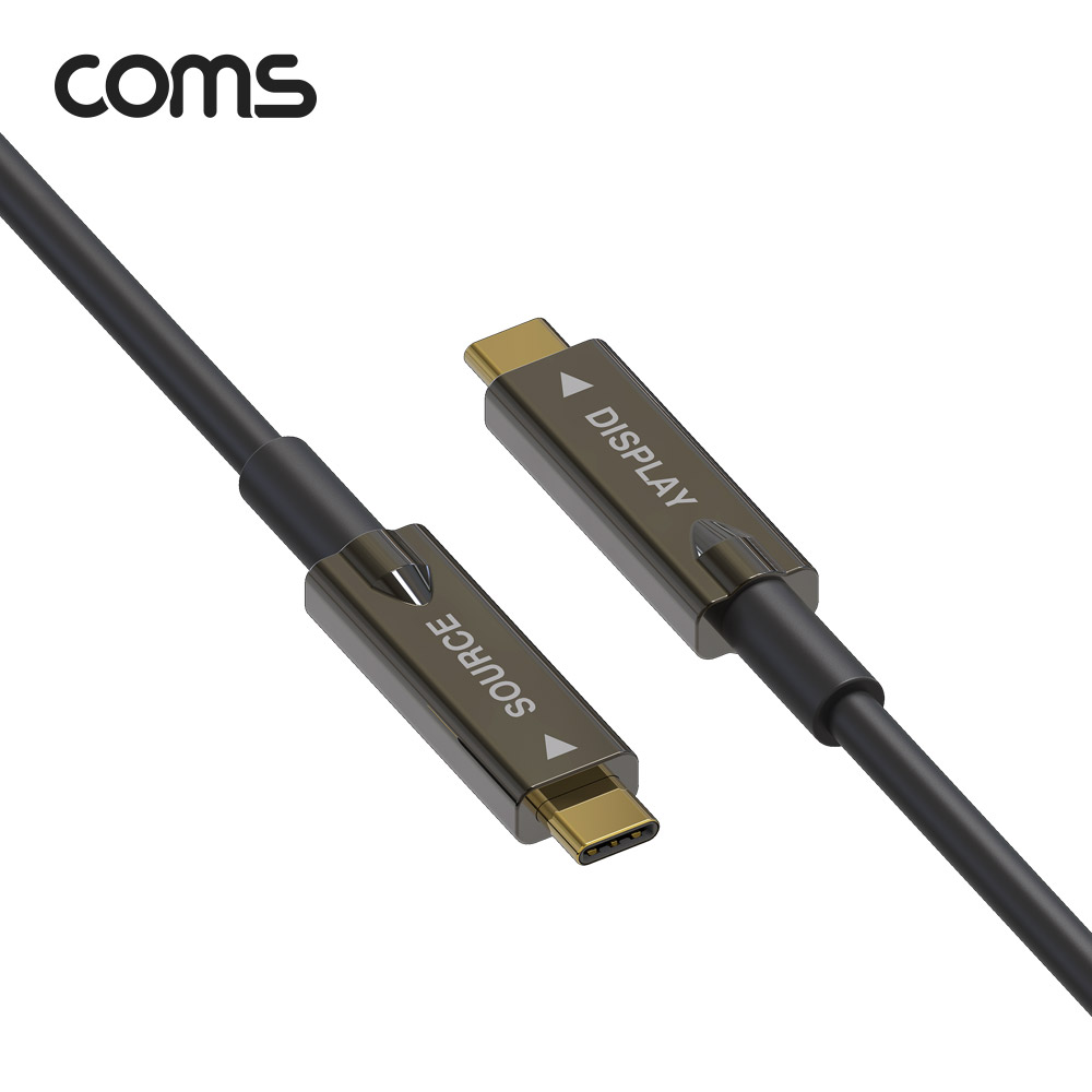 Coms USB 3.1 Type C 리피터 광 케이블 15M, USB-C M/M, 오디오/비디오, AOC Cable