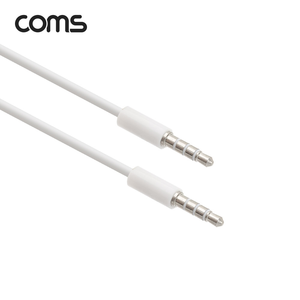 Coms 스테레오 케이블 / 3.5mm / 4극 / 수(M/M) / 50CM / White
