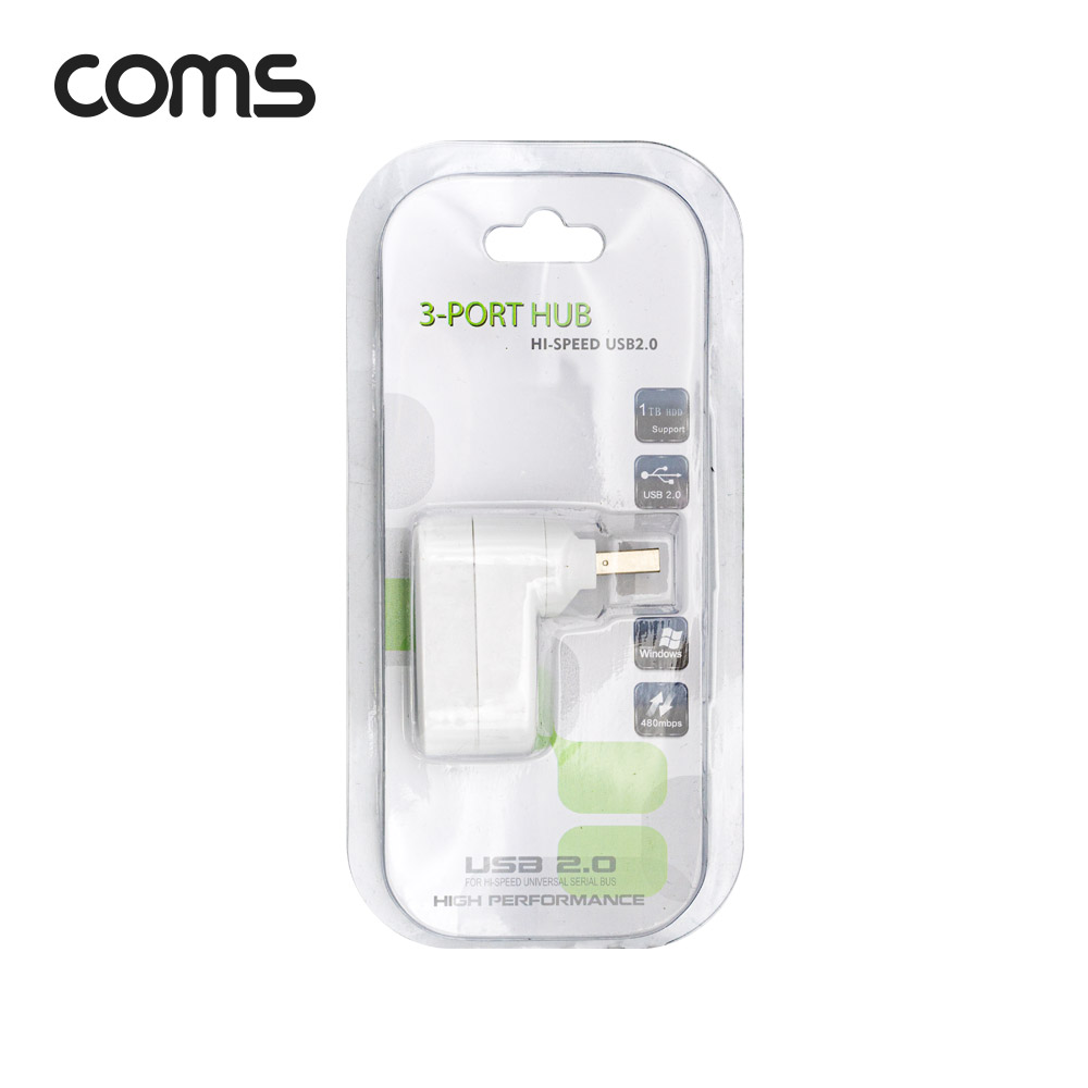 Coms USB 2.0 3포트 허브 / 무전원 / 회전형 / 3Port