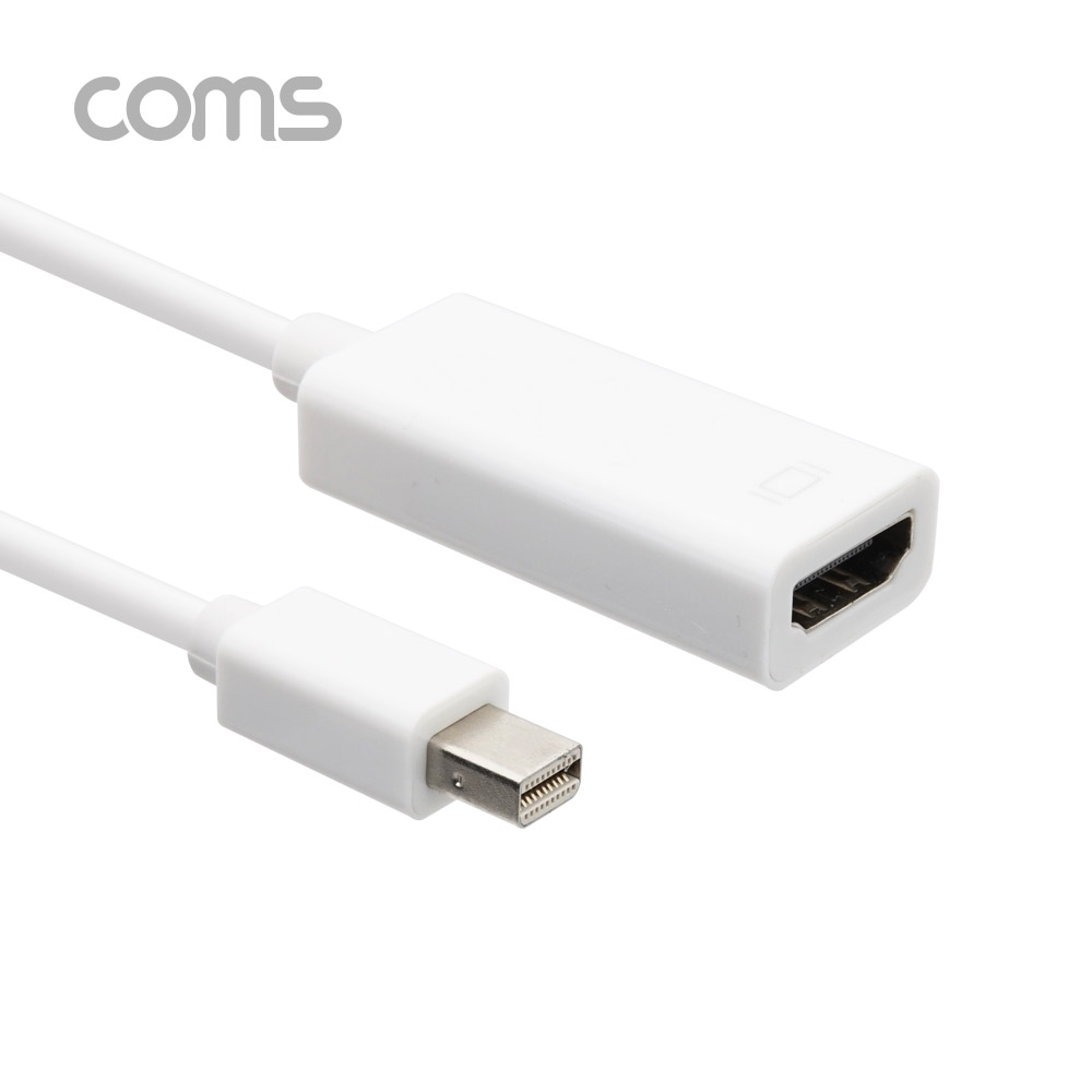 Coms 디스플레이 포트(Mini) to HDMI 컨버터 / White / 15cm