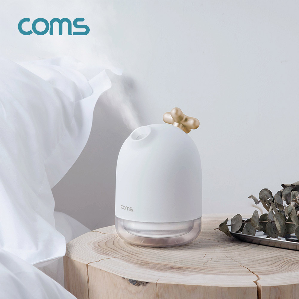 Coms USB 미니 가습기(200ml) / 유선 가습기 / 무드등 / 사무용 / 가정용 / 차량용