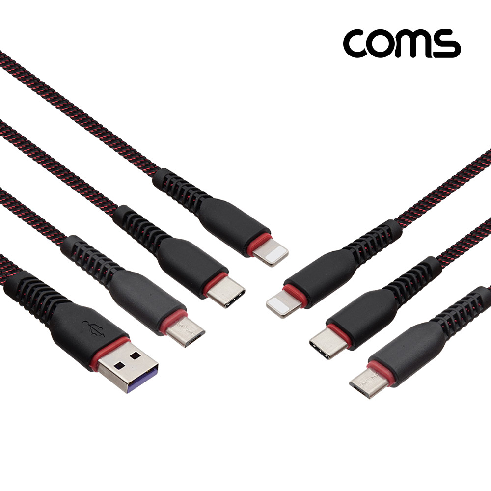 Coms 스마트폰 멀티 케이블 (6 in 1) / Type C / 8P / Micro 5P
