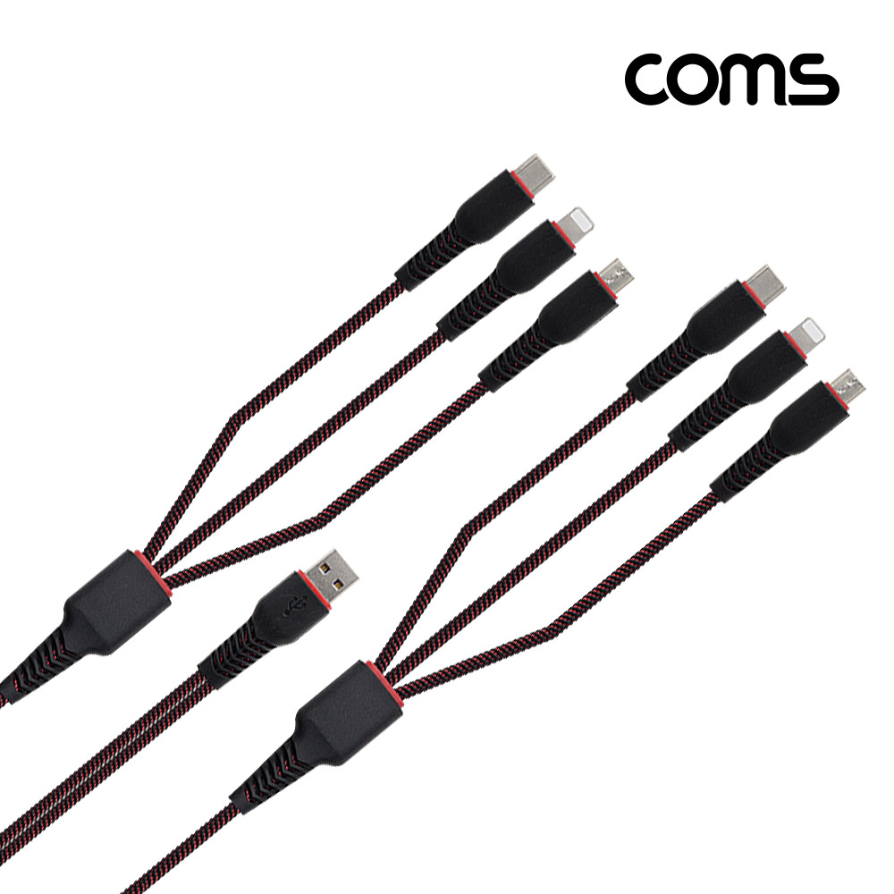 Coms 스마트폰 멀티 케이블 (6 in 1) / Type C / 8P / Micro 5P
