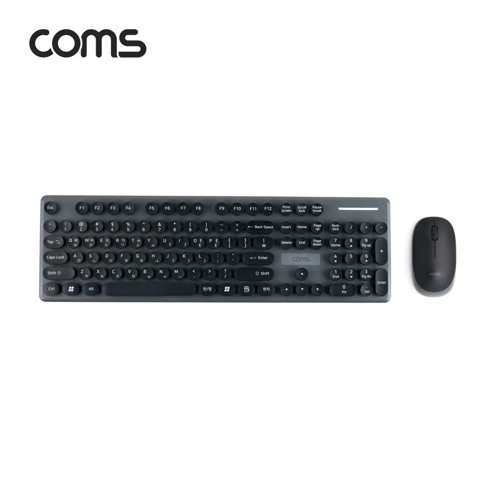 Coms 무선 키보드/마우스 콤보 세트 / 레트로 디자인 / USB 2.4GHz / 멤브레인 / 원형