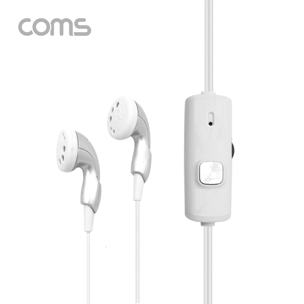 Coms PC용 스테레오 이어폰 3.5mm / 게임용 / 마이크 / Stereo / White