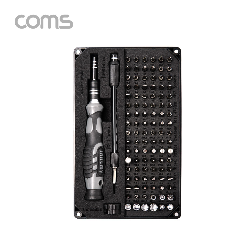 Coms 드라이버 세트 106 in 1, 다용도 멀티 공구, 십자 일자 별 육각