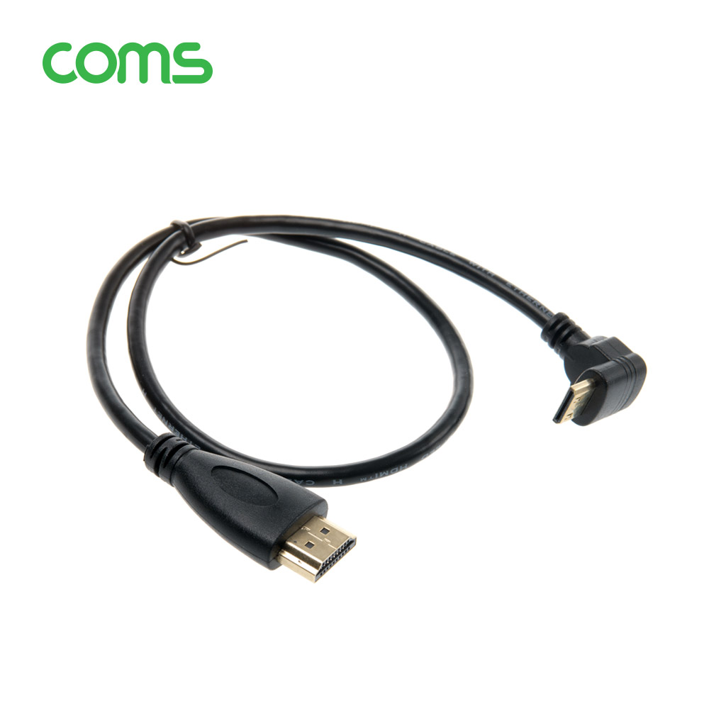 Coms 미니 HDMI 변환 케이블 30cm HDMI M to Mini HDMI M 상향꺾임