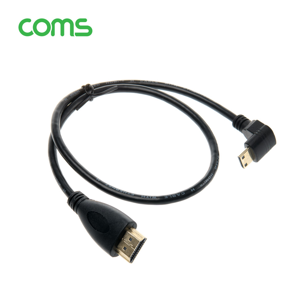 Coms 미니 HDMI 변환 케이블 30cm HDMI M to Mini HDMI M 하향꺾임 꺽임