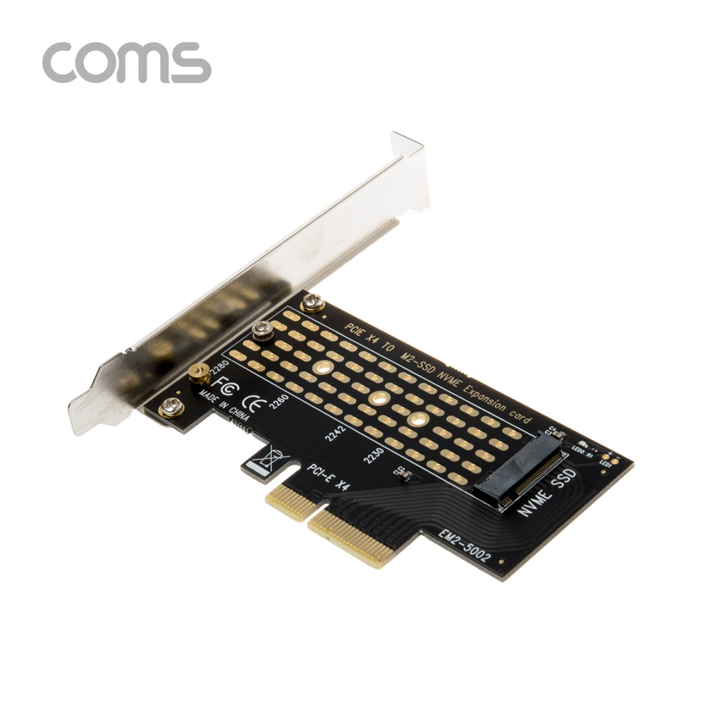 Coms PCI Express 변환 컨버터 M.2 NVME SSD KEY M to PCI-E 4x 변환 카드 PC 브라켓