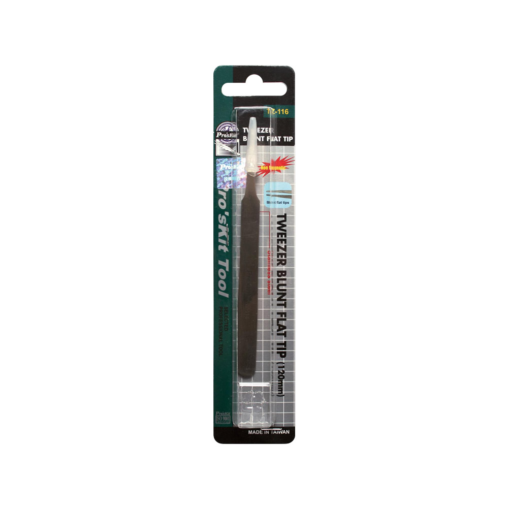 Coms PROKIT (TZ-116) 정밀 핀셋 120mm, 직선형 쪽집게(족집게), 기판 회로 작업, 다용도 정밀 작업(네일아트, 비즈공예 등)