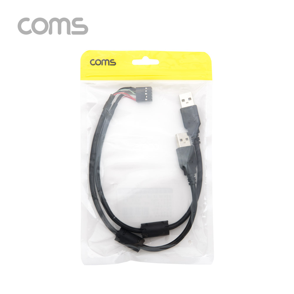 Coms USB 포트 케이블 / 2열 5핀 / USB 2포트 AM / 30cm